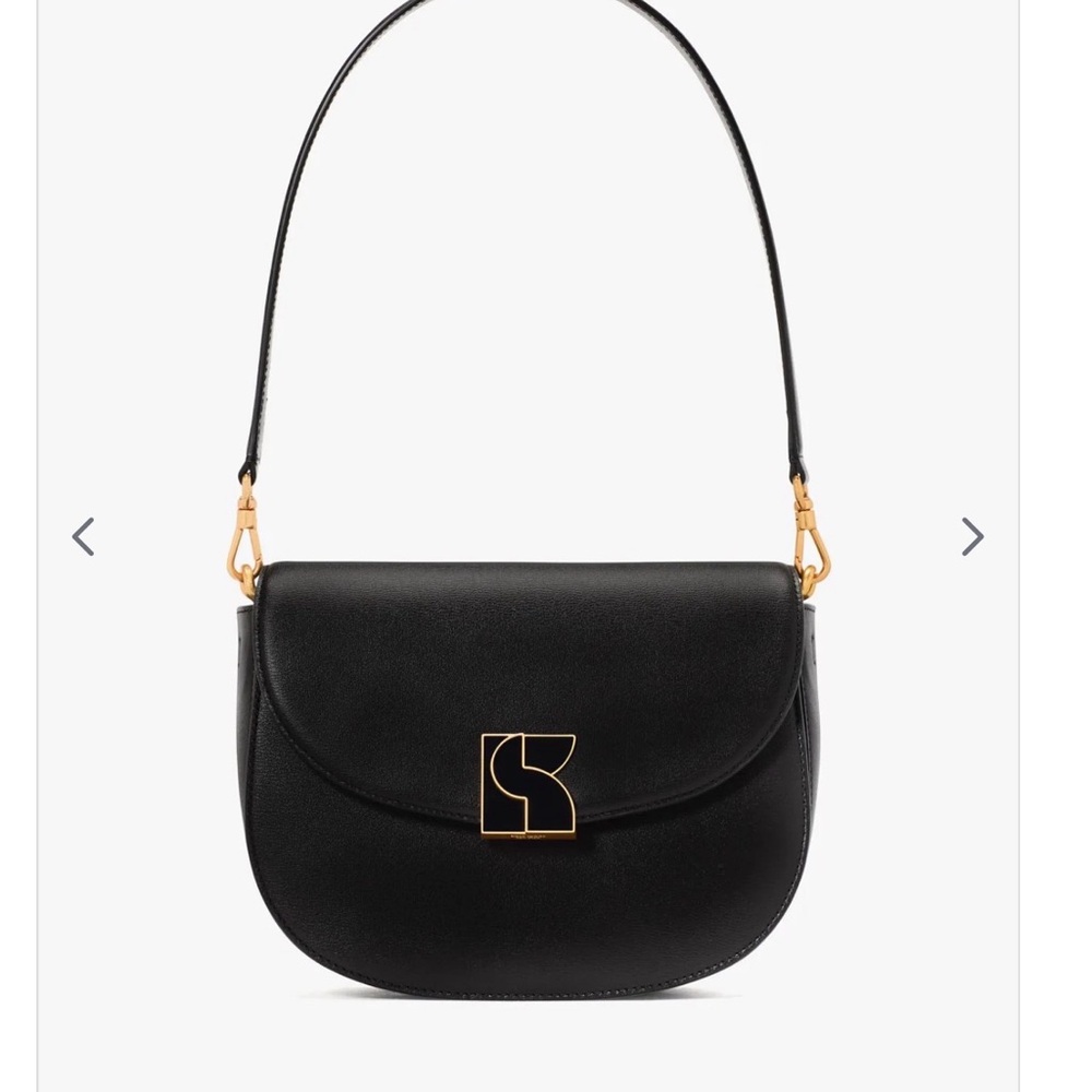 Kate Spade Black Shoulder Bag with Gold Accent